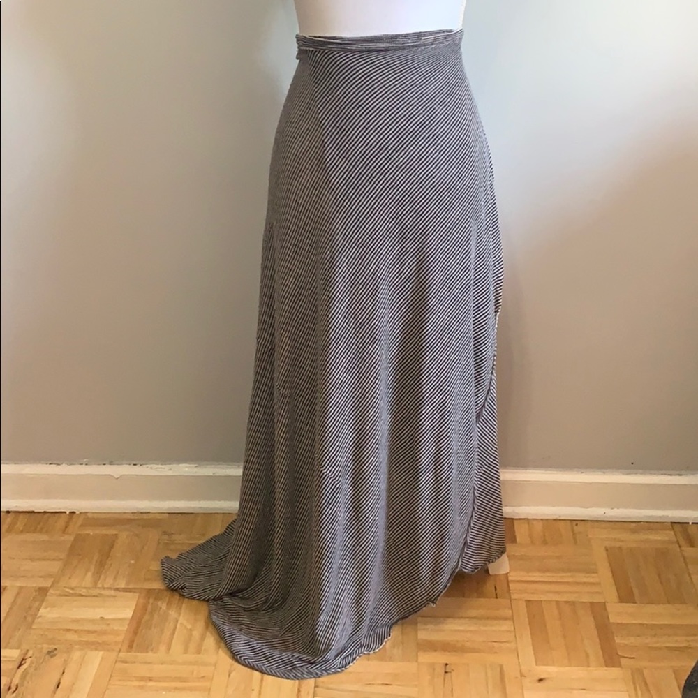 Zara striped long wrap skirt